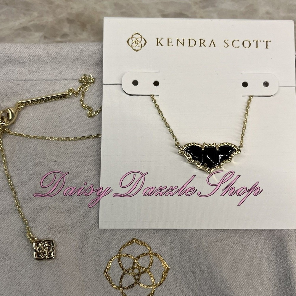 🦇New Kendra Scott Bat Pendant Gold Plated Link Chain Necklace✨